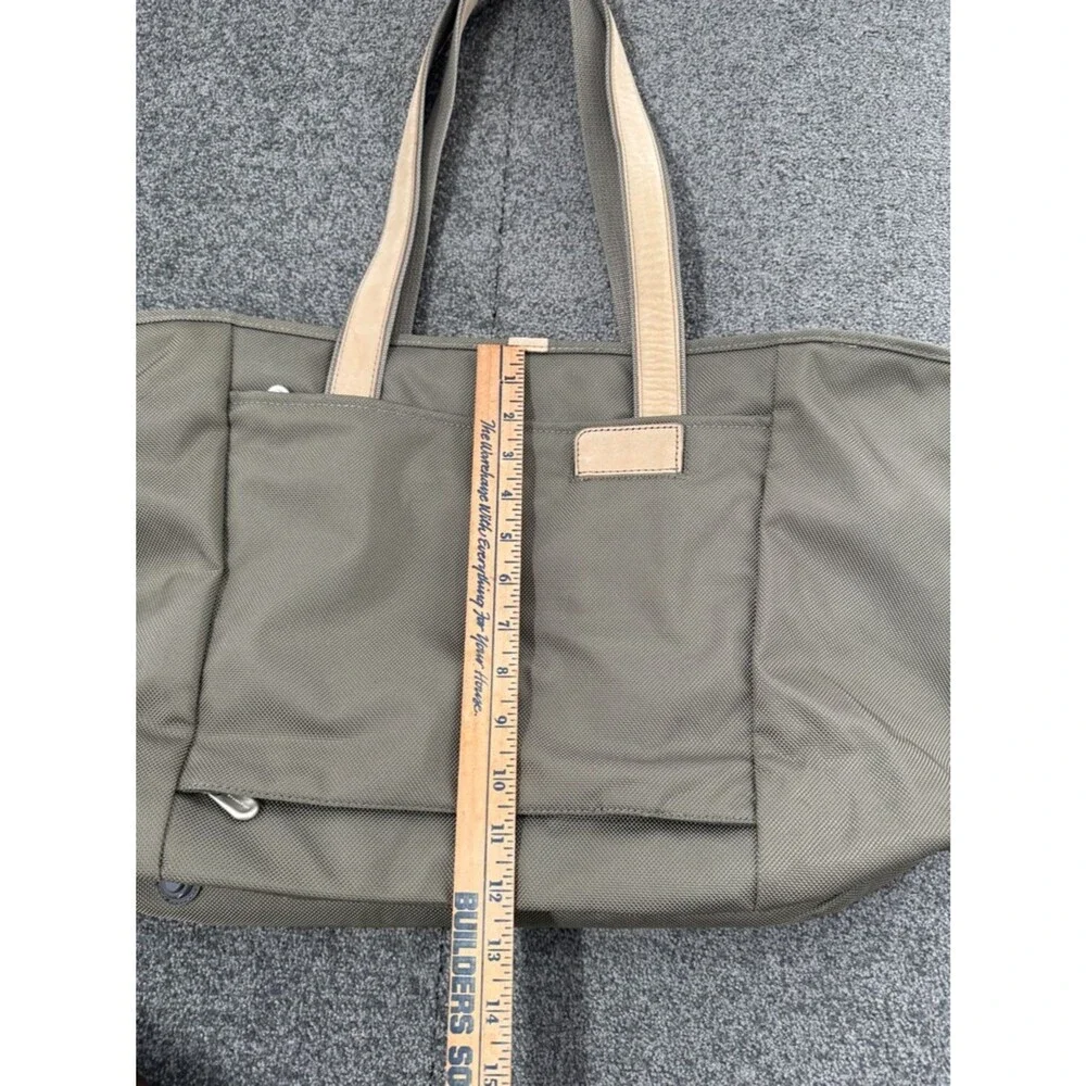 Briggs & Riley Travelware Large Shopping Tote Bag Olive Green Tan 255-7